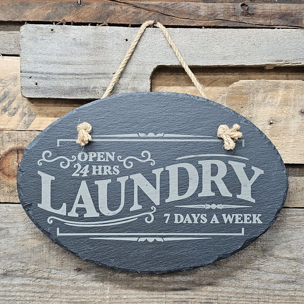 Engraved Slate Hanging Plaques – Laundry Room Signs